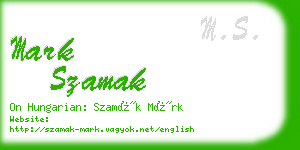 mark szamak business card